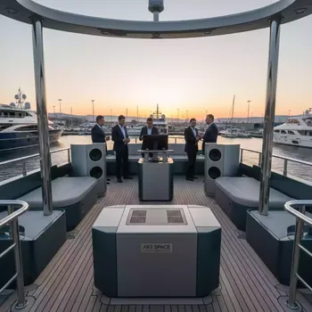 Аренда Акустическая система JBL PRX 2 кВт на VIP теплоходе (Морпорт Сочи) — ART SPACE