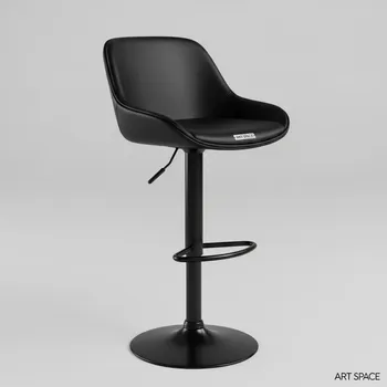 Аренда Стул барный черный из экокожи Zeta BK в лофте «Студия 21» — ART SPACE
