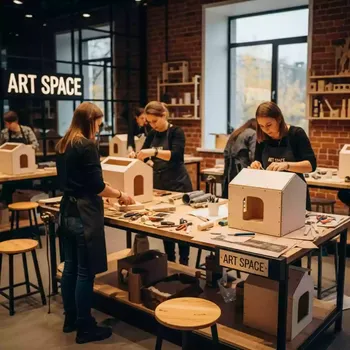 Аренда Мастер класс домики для домашних питомцев в VK Stadium Sirius — ART SPACE