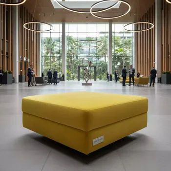 Аренда Пуф средний НОРМАН бархатный лимонный в Cosmos Sochi Hotel — ART SPACE