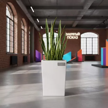 Аренда Кашпо Urbi Square белое Prosperplast 11,45 л на Медальной площади — ART SPACE