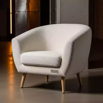 Аренда Кресло Шангрила шенилл Art Deco Ivori велюр Teddy ножки бук в Mercure Сочи Центр — ART SPACE