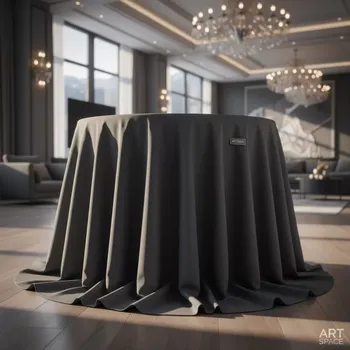 Аренда Скатерть круглая "Габардин" темно серая 3300 мм в Sochi Marriott Krasnaya Polyana — ART SPACE
