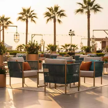 Аренда Кресло лаунж плетеное с подушками Mali в Cosmos Sochi Hotel — ART SPACE