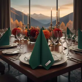 Аренда Салфетка текстиль зеленая малахит 45х45 см в Radisson Hotel Rosa Khutor — ART SPACE