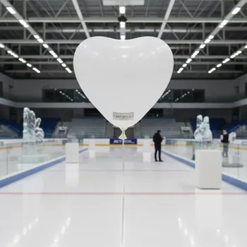 Аренда Шар с гелием сердце 40 см белый в ледовой арене «Шайба» — ART SPACE