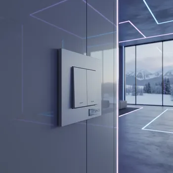 Аренда Выключатель проходной двухклавишный Schneider Electric Атлас Дизайн белый в санатории «Заполярье» — ART SPACE