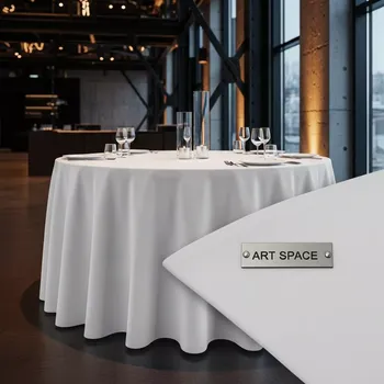 Аренда Скатерть белая круглая диаметром 2,3 м в казино «Сочи» — ART SPACE