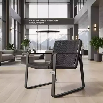 Аренда Стул плетеный из роупа алюминиевый каркас темно серый Милан в Sport Inn Hotel & Wellness — ART SPACE