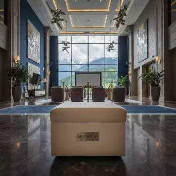 Аренда Пуф малый бархатный НОРМАН бежевый в Rixos Krasnaya Polyana — ART SPACE