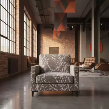 Аренда Полукресло замша Shangreen grey органика белая Fendi в Radisson Collection Paradise — ART SPACE