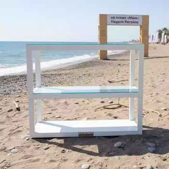 Аренда Этажерка 2 ярусная стекло пластик на пляже «Маяк» — ART SPACE