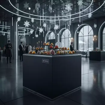 Аренда Фуршетная стойка квадратная 24 см черная в ресторане «Магадан» — ART SPACE