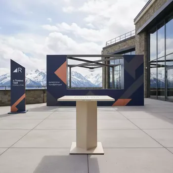 Аренда Стол барный складной Sky Folding Bar Table бежевый в Поляна 1389 Отель и Спа — ART SPACE