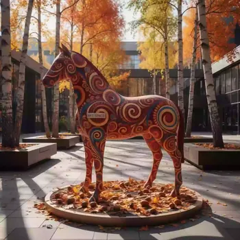 Аренда Лошадка с русским орнаментом на Медальной площади — ART SPACE