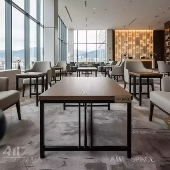 Аренда Стол журнальный темный дуб черный Folk 500х300х600 в Courtyard by Marriott Sochi — ART SPACE