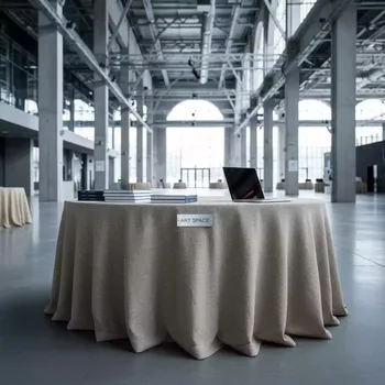 Аренда Скатерть круглая из канваса бежевая на арене «Фишт» — ART SPACE