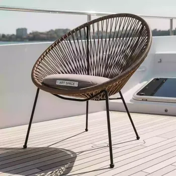 Аренда Кресло Acapulco из техноротанга коричневое 75х67х80 см на VIP теплоходе (Морпорт Сочи) — ART SPACE