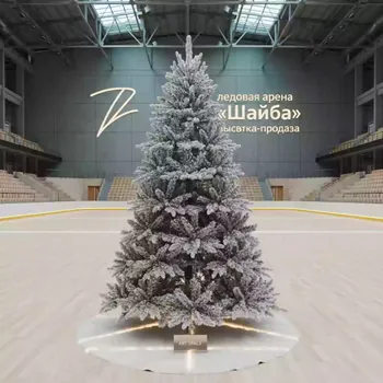 Аренда Елка искусственная заснеженная 240 см в ледовой арене «Шайба» — ART SPACE