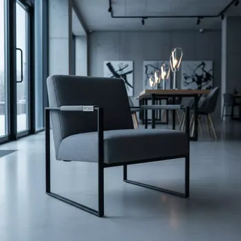 Аренда Кресло Design рогожка серая черный каркас в ресторане «Sanremo» — ART SPACE