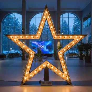 Аренда Фотозона Звезда с ретро лампочками в санатории «Заполярье» — ART SPACE