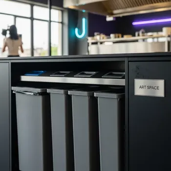 Аренда Ведро для мусора выдвижное AxiSpace 2x15 л и 2x7 л графит в ресторане «Sanremo» — ART SPACE