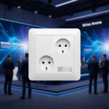 Аренда Розетка тройная с заземлением белая Schneider Electric Бланка в Сириус Арене — ART SPACE