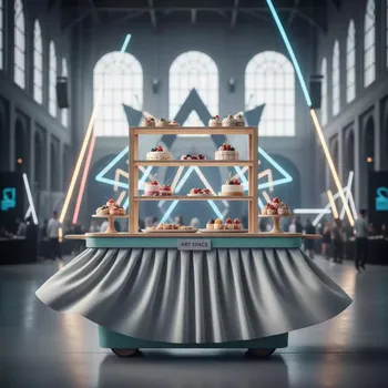 Аренда Тележка для торта с юбкой в Alpha Sirius — ART SPACE