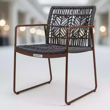 Аренда Стул плетеный из роупа MAR CH 001 RAL8016 SH brown D gray в гранд-отеле «Жемчужина» — ART SPACE