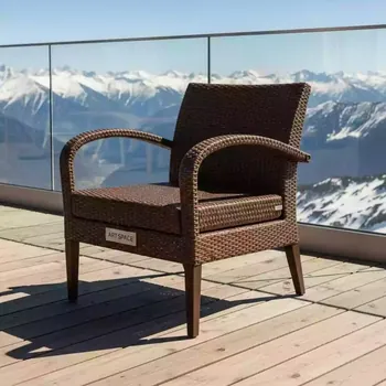 Аренда Стул кресло плетеное Пеланги K браун на площадке Rosa Peak (2320м) — ART SPACE