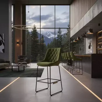 Аренда Стул барный Mars оливковый велюр черный каркас в Green Flow Hotel — ART SPACE