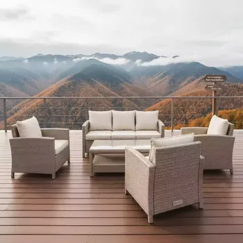 Аренда Комплект мебели плетеной AFM 310B Beige на площадке Rosa Peak (2320м) — ART SPACE