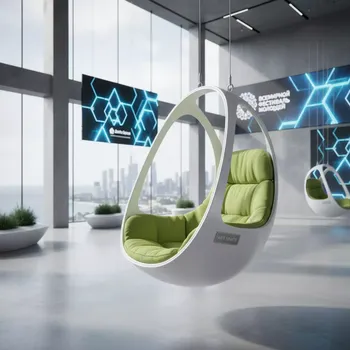 Аренда Подвесное кресло AFM 168A L бело зеленое в Delta Sirius — ART SPACE