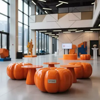 Аренда Пуфы столы тыквенные НОРМАН набор из 3 в Sochi Marriott Krasnaya Polyana — ART SPACE