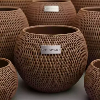 Аренда Кашпо для цветов Prosperplast Rato Round мокка в Зале органной и камерной музыки — ART SPACE