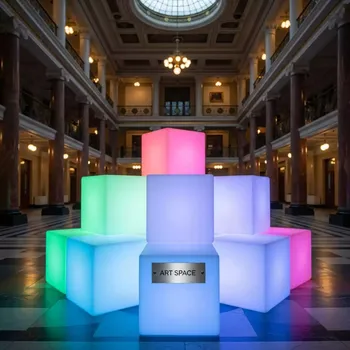 Аренда Кубы светящиеся для мероприятий в санатории «Металлург» — ART SPACE