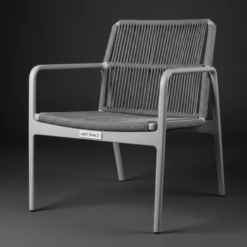 Аренда Стул плетеный из роупа MAR CH 001 RAL7035 Mua mel grey H gray в МФК «Горный» — ART SPACE