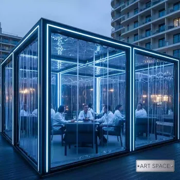 Аренда Шторы ПВХ мягкие для кафе в Сочи Парк Отеле — ART SPACE