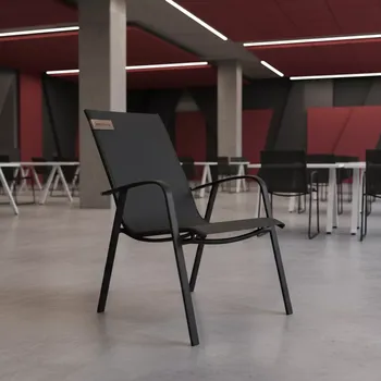 Аренда Кресло садовое многопозиционное сталь текстилен черное в Red Arena — ART SPACE