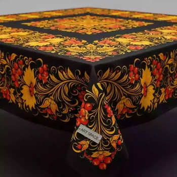 Аренда Скатерть прямоугольная 1,5х3 м хохлома в комплексе Sea Galaxy — ART SPACE