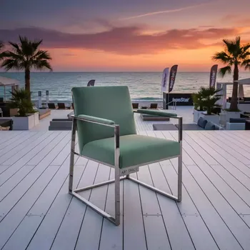 Аренда Стул серебряный эвкалиптовый бархатный ОКТАВА на пляже «Маяк» — ART SPACE