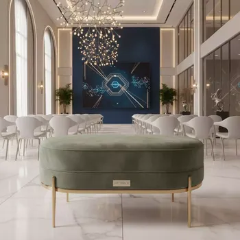 Аренда Пуф овал золотой пыльно зеленый бархат в Mövenpick Hotel — ART SPACE