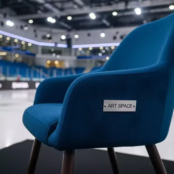 Аренда Стул Safir шенилл ARIA indigo ножки венге в ледовой арене «Шайба» — ART SPACE