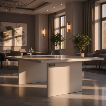 Аренда Стол шампань белый Лидер 2 2400х800 в Mercure Сочи Центр — ART SPACE