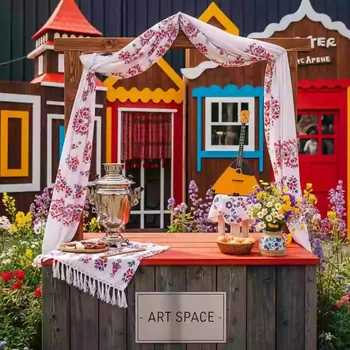 Аренда Фотозона уличная в русском стиле в Сириус Арене — ART SPACE