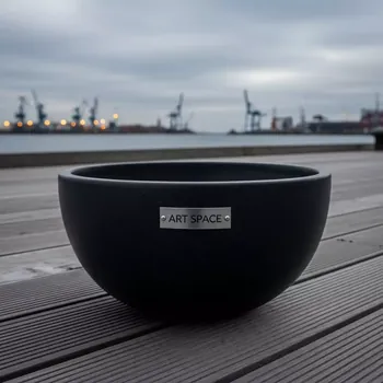 Аренда Кашпо для цветов Prosperplast Beton Bowl чёрный 3,9 л в зале «Чайка» (Морпорт) — ART SPACE