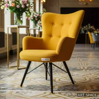 Аренда Чехол Е03 на стул Eames горчичный в ресторане «Магадан» — ART SPACE