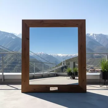 Аренда Зеркало из дерева Гарден коричневое в Skypark Sochi — ART SPACE