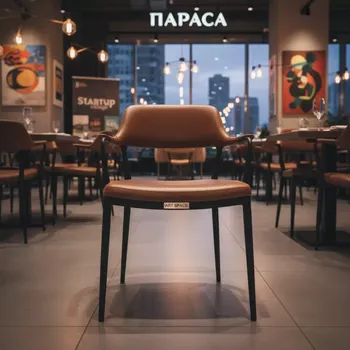 Аренда Стул Stars V S кожа шоколадная черный каркас в ресторане «Паруса» — ART SPACE