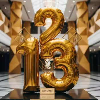 Аренда Цифры фольгированные с воздухом золотые в Cosmos Sochi Hotel — ART SPACE